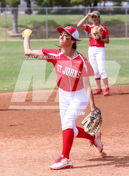Thumbnail 1 in St. Johns vs Mogollon (Chandler Prep Softball Classic Silver Final)  photogallery.