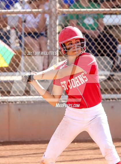 Thumbnail 3 in St. Johns vs Mogollon (Chandler Prep Softball Classic Silver Final)  photogallery.