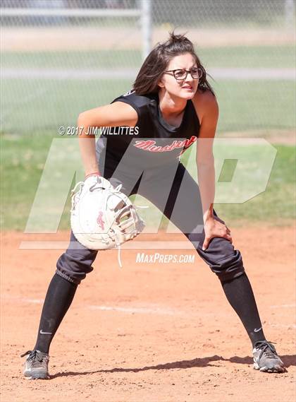 Thumbnail 2 in St. Johns vs Mogollon (Chandler Prep Softball Classic Silver Final)  photogallery.