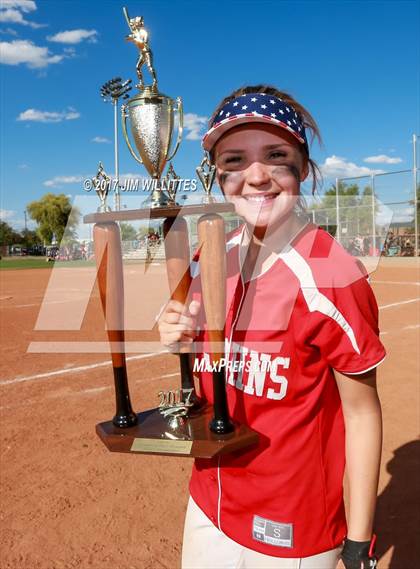 Thumbnail 2 in St. Johns vs Mogollon (Chandler Prep Softball Classic Silver Final)  photogallery.