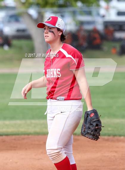 Thumbnail 3 in St. Johns vs Mogollon (Chandler Prep Softball Classic Silver Final)  photogallery.