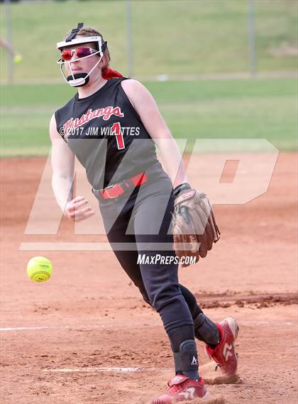 Thumbnail 2 in St. Johns vs Mogollon (Chandler Prep Softball Classic Silver Final)  photogallery.