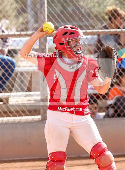 Thumbnail 2 in St. Johns vs Mogollon (Chandler Prep Softball Classic Silver Final)  photogallery.