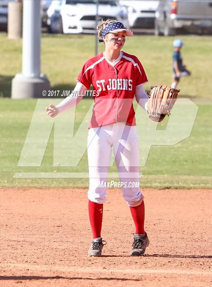 Thumbnail 1 in St. Johns vs Mogollon (Chandler Prep Softball Classic Silver Final)  photogallery.