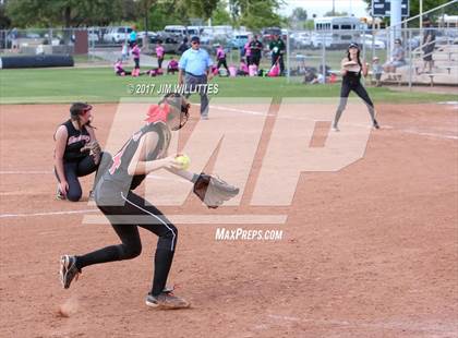 Thumbnail 2 in St. Johns vs Mogollon (Chandler Prep Softball Classic Silver Final)  photogallery.
