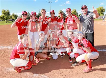 Thumbnail 2 in St. Johns vs Mogollon (Chandler Prep Softball Classic Silver Final)  photogallery.