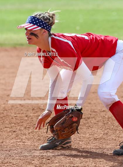 Thumbnail 3 in St. Johns vs Mogollon (Chandler Prep Softball Classic Silver Final)  photogallery.