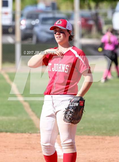 Thumbnail 1 in St. Johns vs Mogollon (Chandler Prep Softball Classic Silver Final)  photogallery.