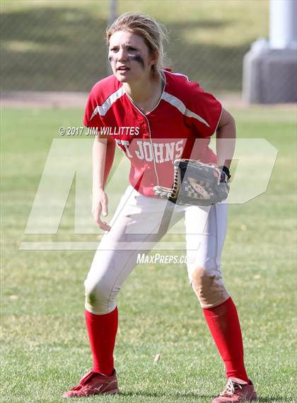 Thumbnail 1 in St. Johns vs Mogollon (Chandler Prep Softball Classic Silver Final)  photogallery.