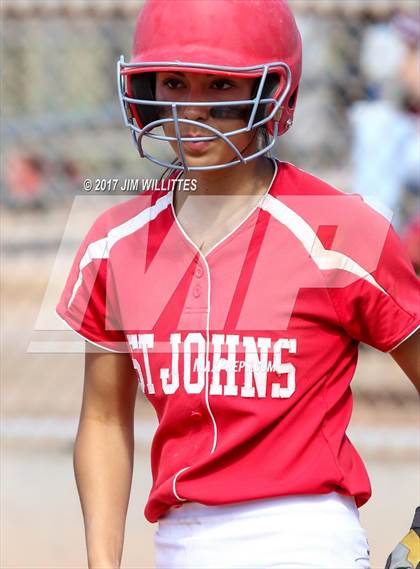 Thumbnail 2 in St. Johns vs Mogollon (Chandler Prep Softball Classic Silver Final)  photogallery.