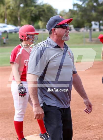 Thumbnail 2 in St. Johns vs Mogollon (Chandler Prep Softball Classic Silver Final)  photogallery.