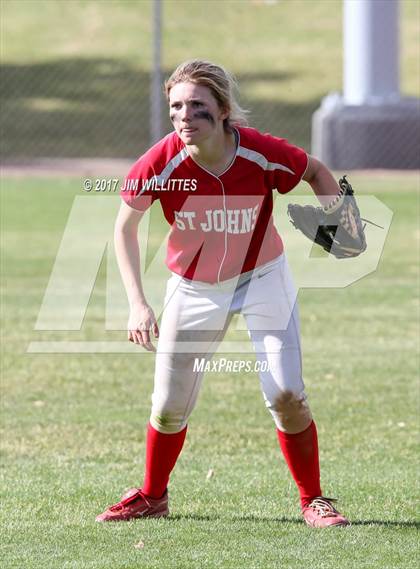 Thumbnail 2 in St. Johns vs Mogollon (Chandler Prep Softball Classic Silver Final)  photogallery.