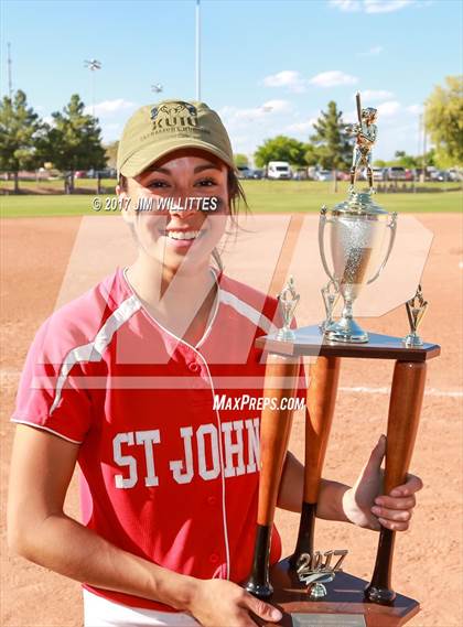 Thumbnail 1 in St. Johns vs Mogollon (Chandler Prep Softball Classic Silver Final)  photogallery.