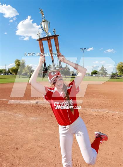 Thumbnail 1 in St. Johns vs Mogollon (Chandler Prep Softball Classic Silver Final)  photogallery.