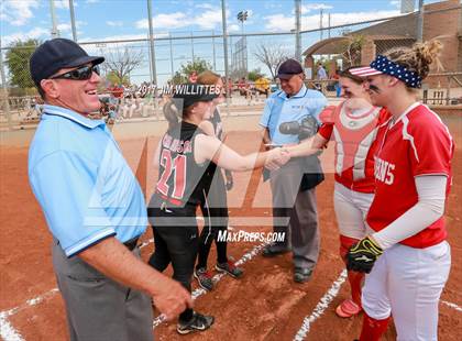 Thumbnail 1 in St. Johns vs Mogollon (Chandler Prep Softball Classic Silver Final)  photogallery.
