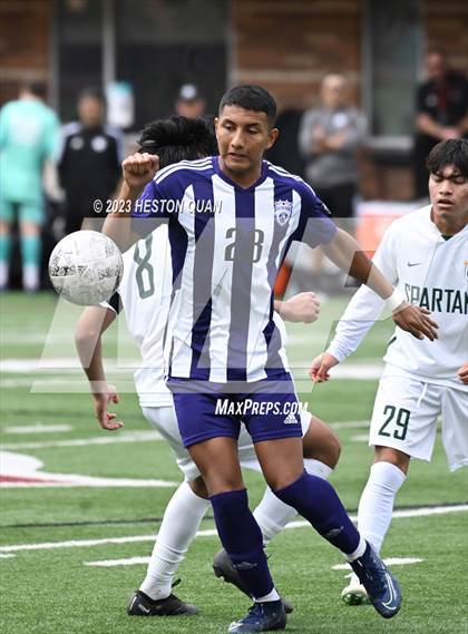 Thumbnail 1 in Cathedral vs. De La Salle (Adidas SoCal College Showcase) photogallery.