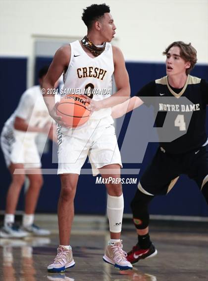 Thumbnail 3 in Crespi vs  Notre Dame (SO) (6th Annual West Valley Varsity Basketball Tip-off Classic Final) photogallery.