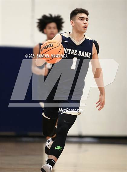 Thumbnail 2 in Crespi vs  Notre Dame (SO) (6th Annual West Valley Varsity Basketball Tip-off Classic Final) photogallery.