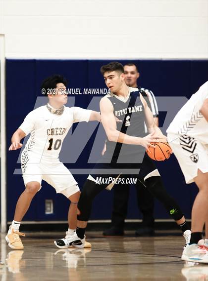 Thumbnail 1 in Crespi vs  Notre Dame (SO) (6th Annual West Valley Varsity Basketball Tip-off Classic Final) photogallery.
