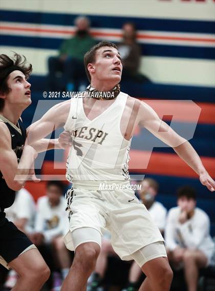 Thumbnail 1 in Crespi vs  Notre Dame (SO) (6th Annual West Valley Varsity Basketball Tip-off Classic Final) photogallery.