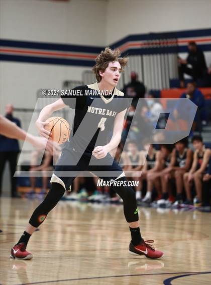 Thumbnail 1 in Crespi vs  Notre Dame (SO) (6th Annual West Valley Varsity Basketball Tip-off Classic Final) photogallery.