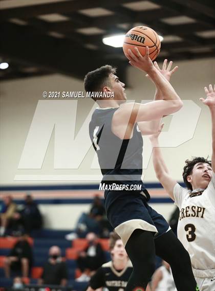 Thumbnail 1 in Crespi vs  Notre Dame (SO) (6th Annual West Valley Varsity Basketball Tip-off Classic Final) photogallery.