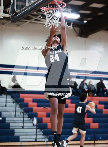 Thumbnail 1 in Crespi vs  Notre Dame (SO) (6th Annual West Valley Varsity Basketball Tip-off Classic Final) photogallery.