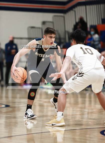 Thumbnail 1 in Crespi vs  Notre Dame (SO) (6th Annual West Valley Varsity Basketball Tip-off Classic Final) photogallery.