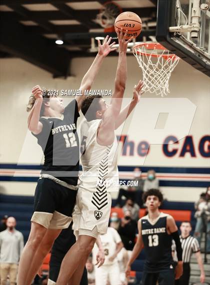 Thumbnail 2 in Crespi vs  Notre Dame (SO) (6th Annual West Valley Varsity Basketball Tip-off Classic Final) photogallery.