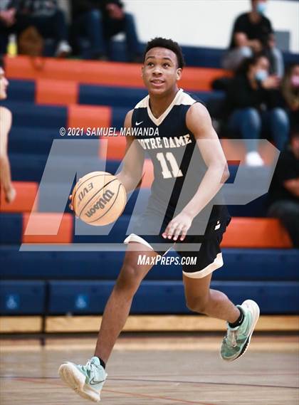 Thumbnail 2 in Crespi vs  Notre Dame (SO) (6th Annual West Valley Varsity Basketball Tip-off Classic Final) photogallery.