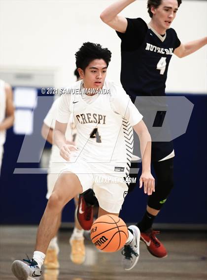 Thumbnail 2 in Crespi vs  Notre Dame (SO) (6th Annual West Valley Varsity Basketball Tip-off Classic Final) photogallery.