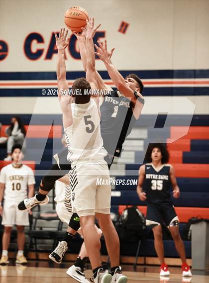 Thumbnail 2 in Crespi vs  Notre Dame (SO) (6th Annual West Valley Varsity Basketball Tip-off Classic Final) photogallery.