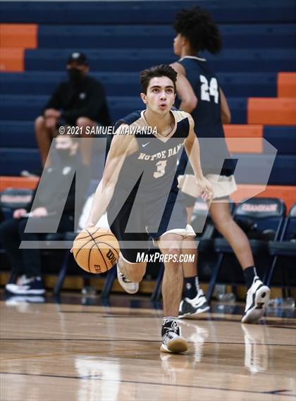 Thumbnail 1 in Crespi vs  Notre Dame (SO) (6th Annual West Valley Varsity Basketball Tip-off Classic Final) photogallery.