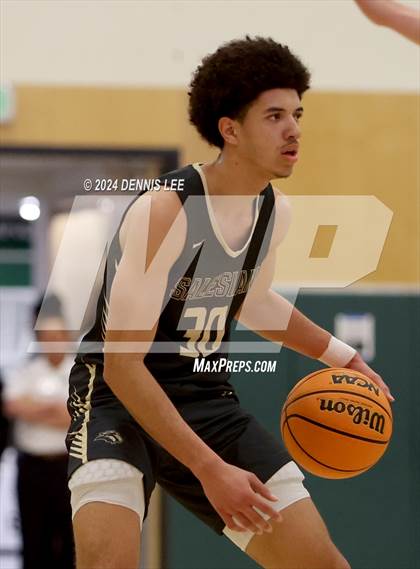 Thumbnail 1 in Salesian College Preparatory vs. Archbishop Riordan (De La Salle MLK Classic) photogallery.