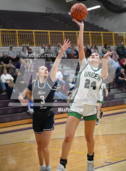 Thumbnail 1 in Notre Dame vs. Green (OHSAA DIV VII District) photogallery.