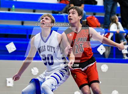Thumbnail 1 in Falls City vs. St. Paul (Falls City Basketball Tournament) photogallery.