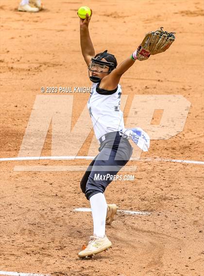 Thumbnail 3 in Santa Gertrudis Academy vs. Coahoma (UIL 3A Softball Final) photogallery.