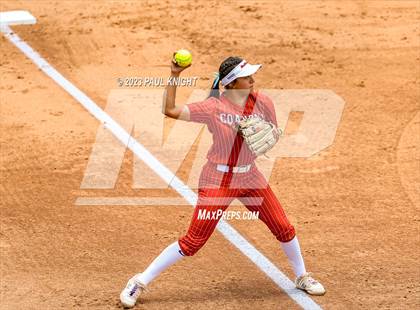 Thumbnail 3 in Santa Gertrudis Academy vs. Coahoma (UIL 3A Softball Final) photogallery.