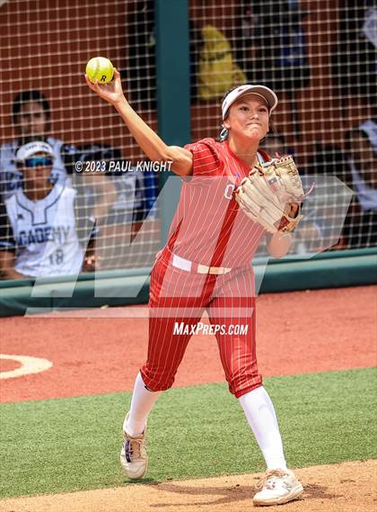Thumbnail 2 in Santa Gertrudis Academy vs. Coahoma (UIL 3A Softball Final) photogallery.