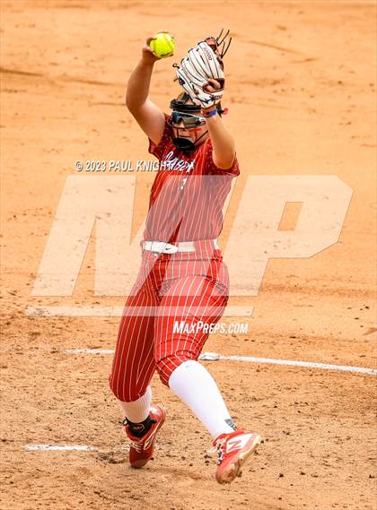 Thumbnail 1 in Santa Gertrudis Academy vs. Coahoma (UIL 3A Softball Final) photogallery.