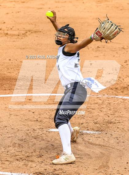 Thumbnail 1 in Santa Gertrudis Academy vs. Coahoma (UIL 3A Softball Final) photogallery.