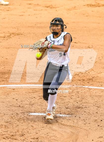 Thumbnail 3 in Santa Gertrudis Academy vs. Coahoma (UIL 3A Softball Final) photogallery.