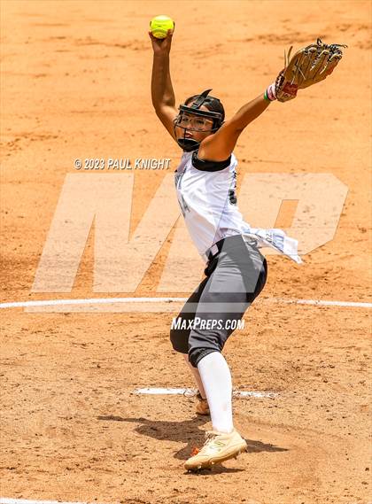 Thumbnail 2 in Santa Gertrudis Academy vs. Coahoma (UIL 3A Softball Final) photogallery.