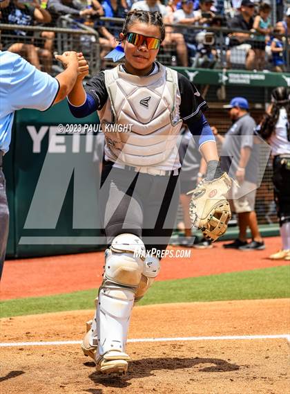 Thumbnail 3 in Santa Gertrudis Academy vs. Coahoma (UIL 3A Softball Final) photogallery.