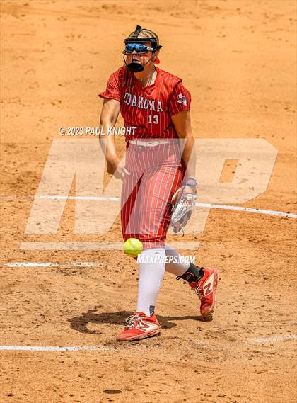 Thumbnail 3 in Santa Gertrudis Academy vs. Coahoma (UIL 3A Softball Final) photogallery.