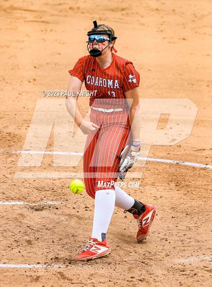 Thumbnail 2 in Santa Gertrudis Academy vs. Coahoma (UIL 3A Softball Final) photogallery.