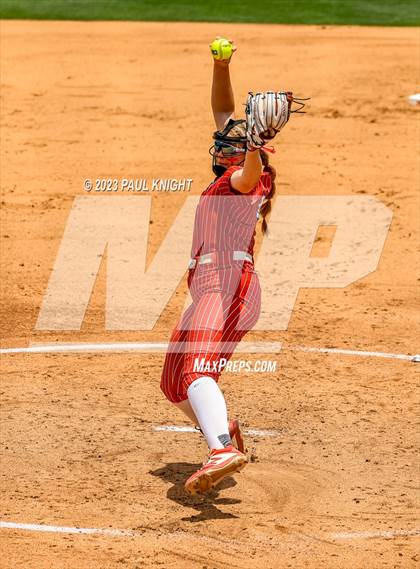Thumbnail 3 in Santa Gertrudis Academy vs. Coahoma (UIL 3A Softball Final) photogallery.