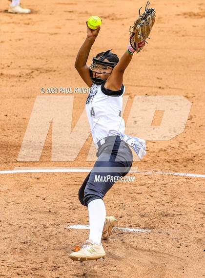 Thumbnail 2 in Santa Gertrudis Academy vs. Coahoma (UIL 3A Softball Final) photogallery.