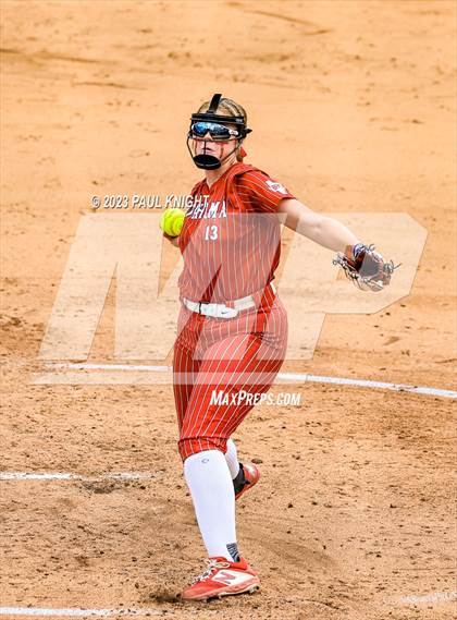 Thumbnail 2 in Santa Gertrudis Academy vs. Coahoma (UIL 3A Softball Final) photogallery.