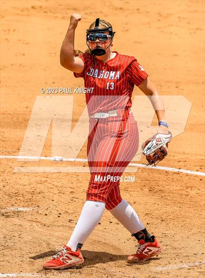 Thumbnail 3 in Santa Gertrudis Academy vs. Coahoma (UIL 3A Softball Final) photogallery.